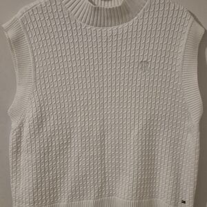 Tommy Hilfiger White Knit Sweater Vest